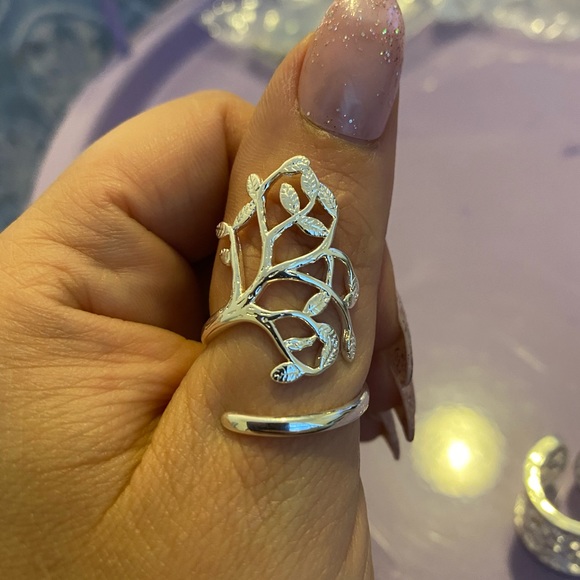 NEW!💙💎💍RING BUNDLE! SILVER PLAYED!💍💎💙OWL 7! HEARTS TREE BRANCH ADJUSTABLE! - Picture 4 of 6